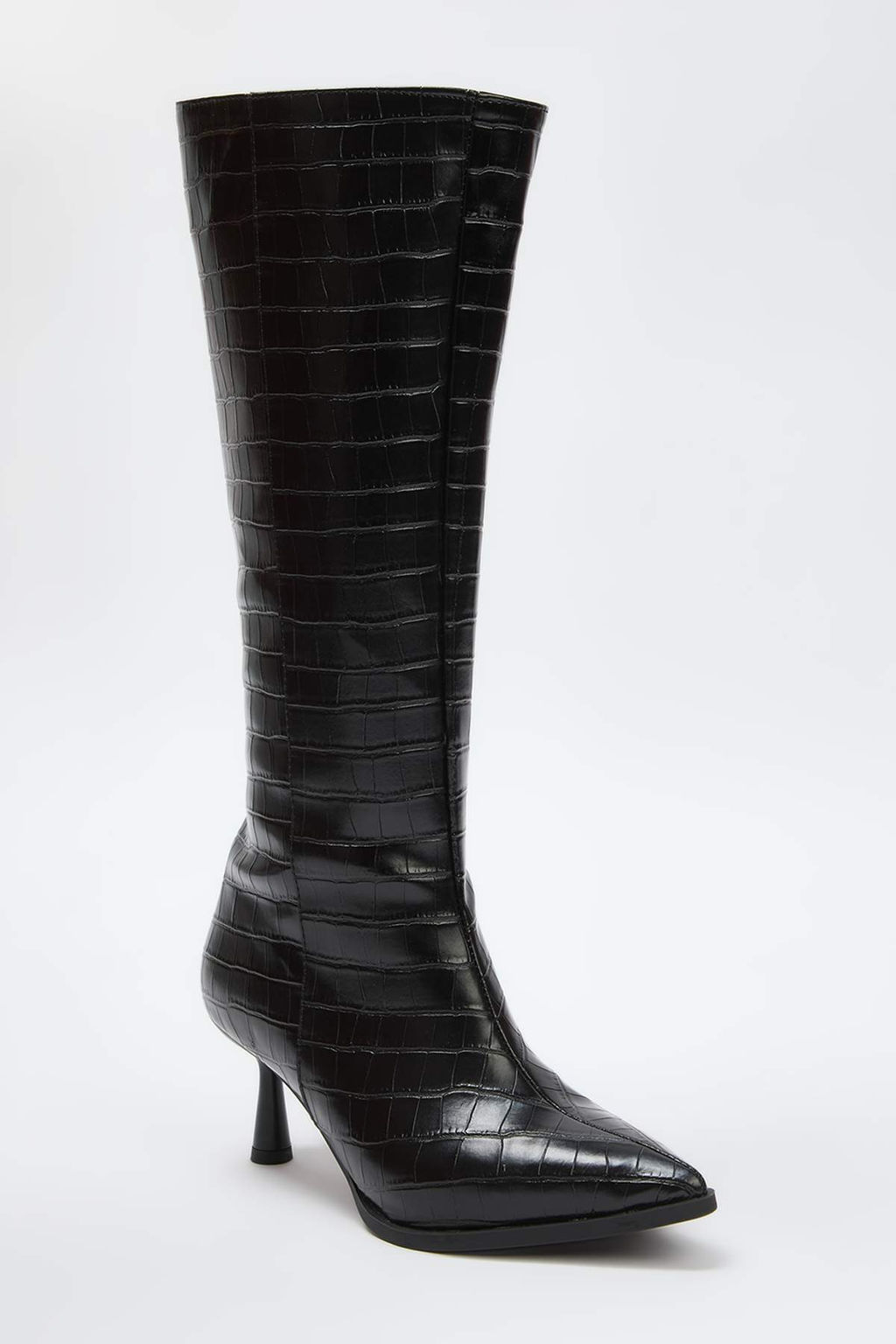Siyah Kroko Sivri Burun Ince Topuklu Kad?n CizmeTAKAW26CZ00010 - Trendyolmilla фото 4