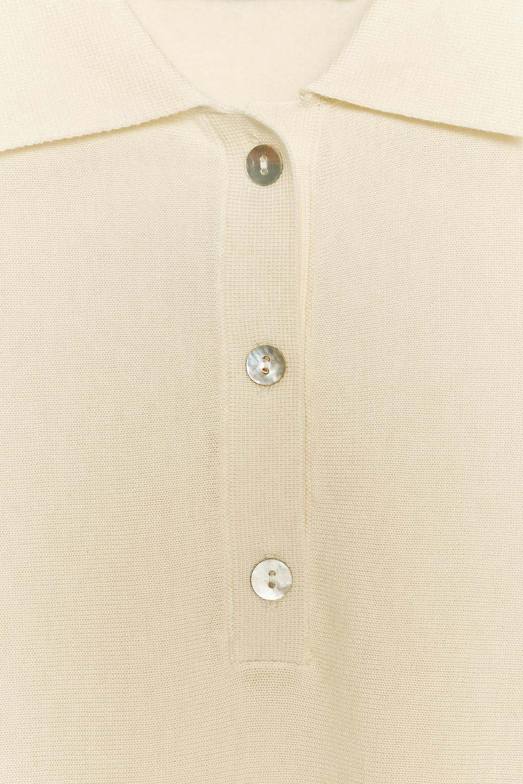SHORT SLEEVE KNITTED POLO TOP - Zara фото 6
