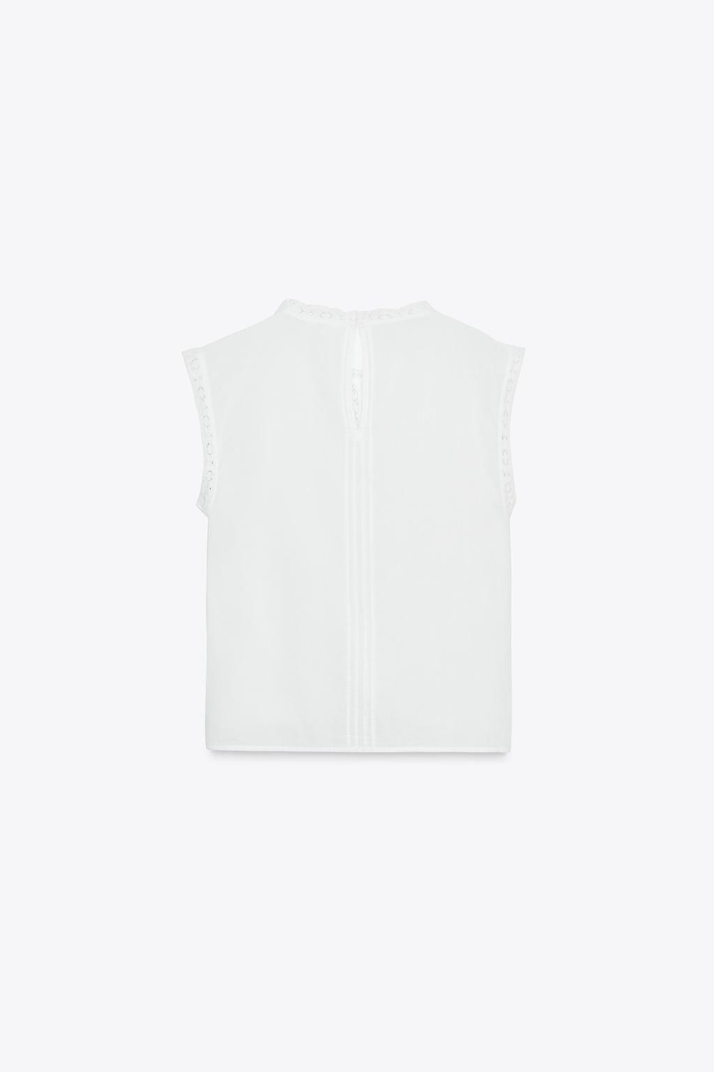 ZW COLLECTION LADDER STITCH SLEEVELESS BLOUSE - Zara фото 7