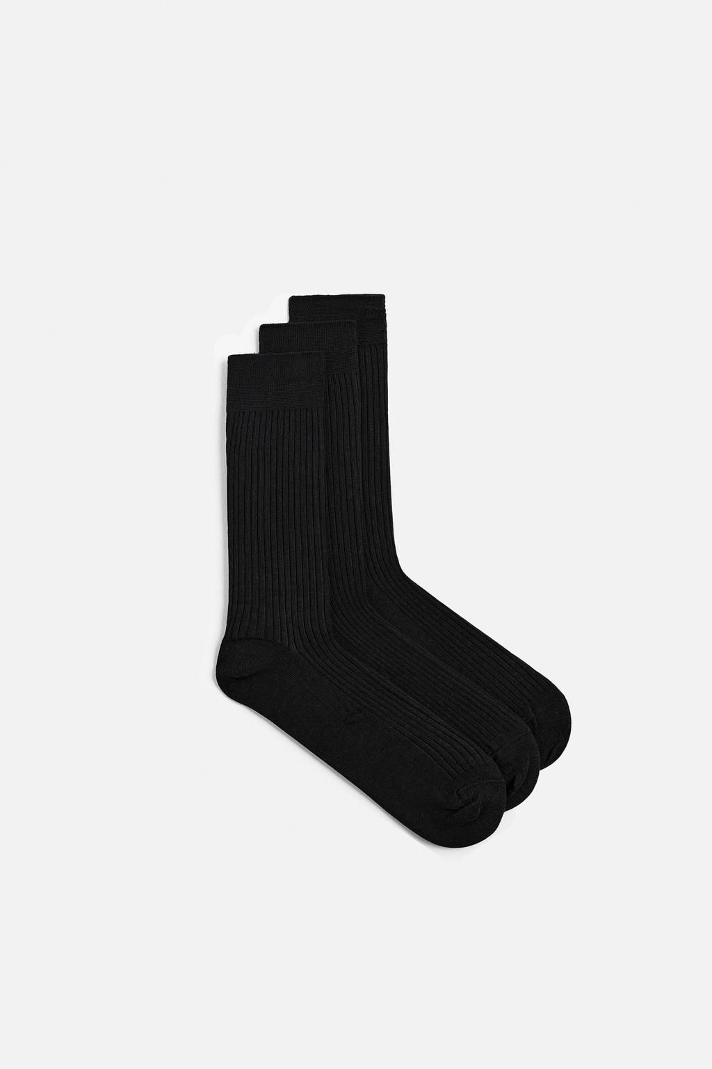 3-PACK OF MERCERISED COTTON RIBBED SOCKS - Zara фото 2