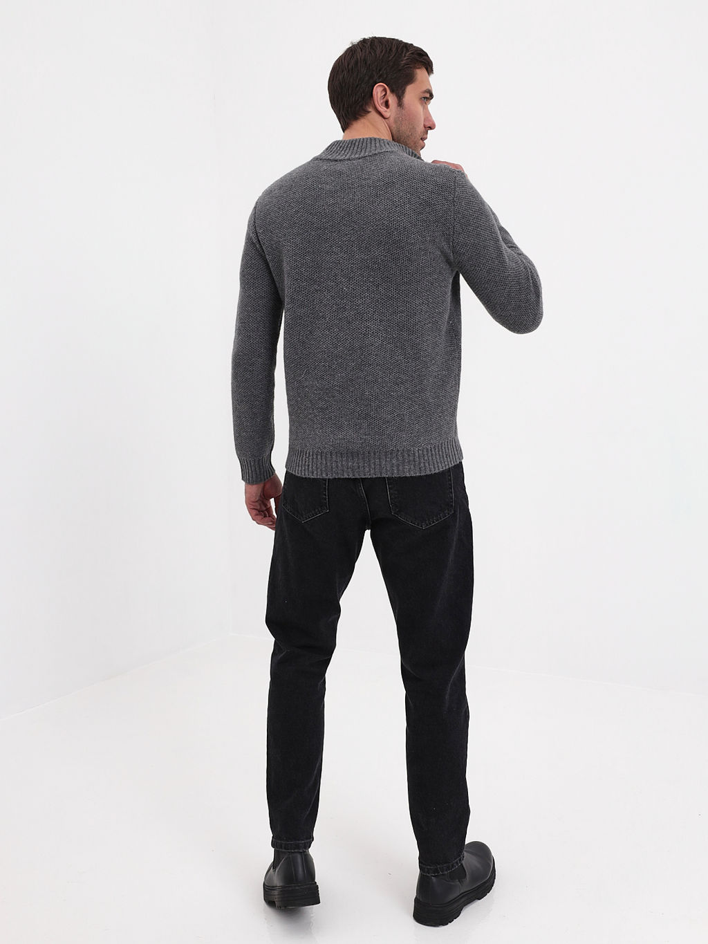 Джемпер мужской GREG G134-соты D1 (св.серый)  фото 5