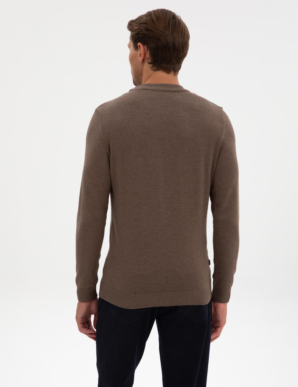 Vizon Melanj Slim Fit _eyrek Yaka Basic Triko Kazak - Pierre cardin фото 5