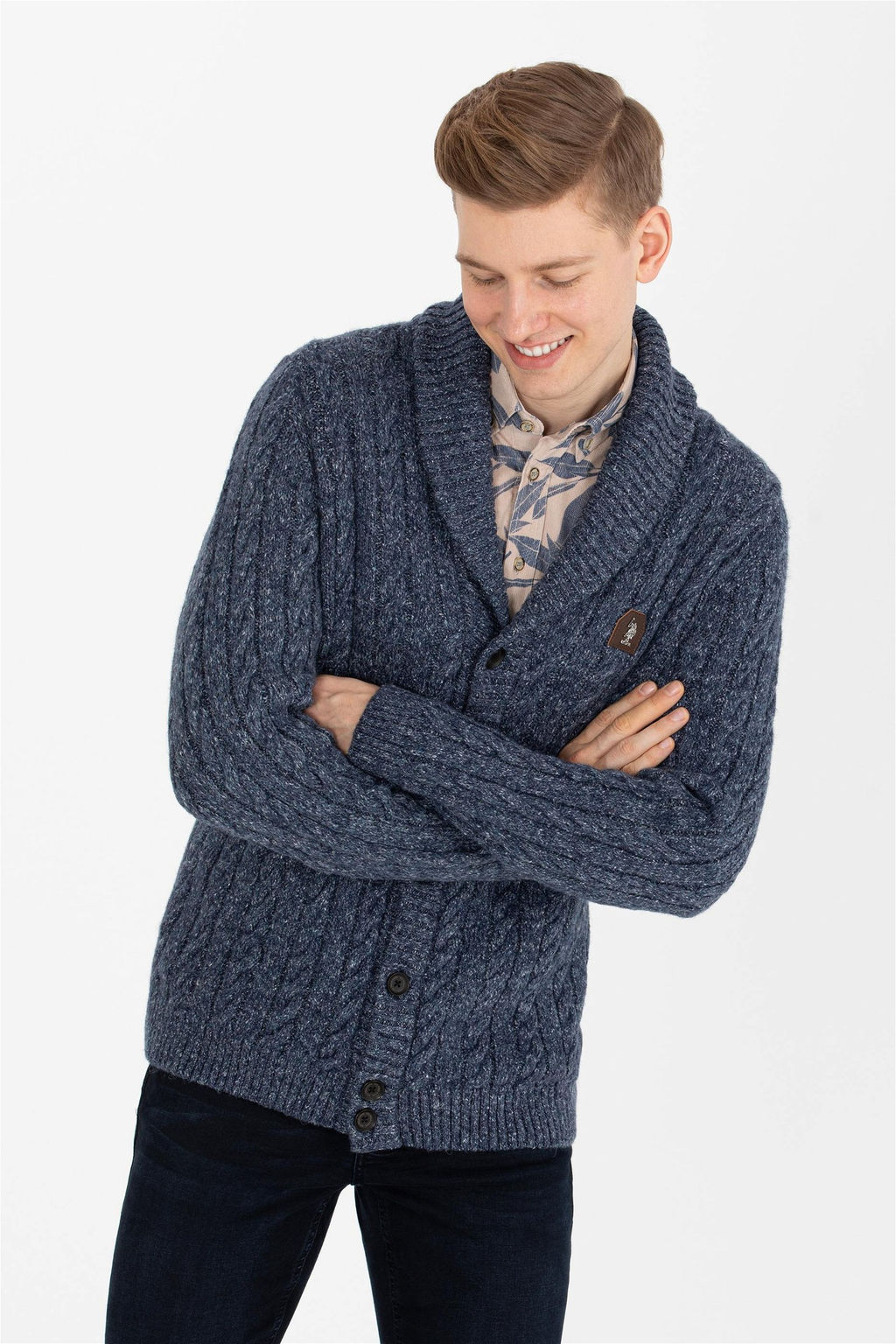 U. S. Polo Assn Мужской темно-синий трикотажный кардиган - U.s. polo assn фото 10