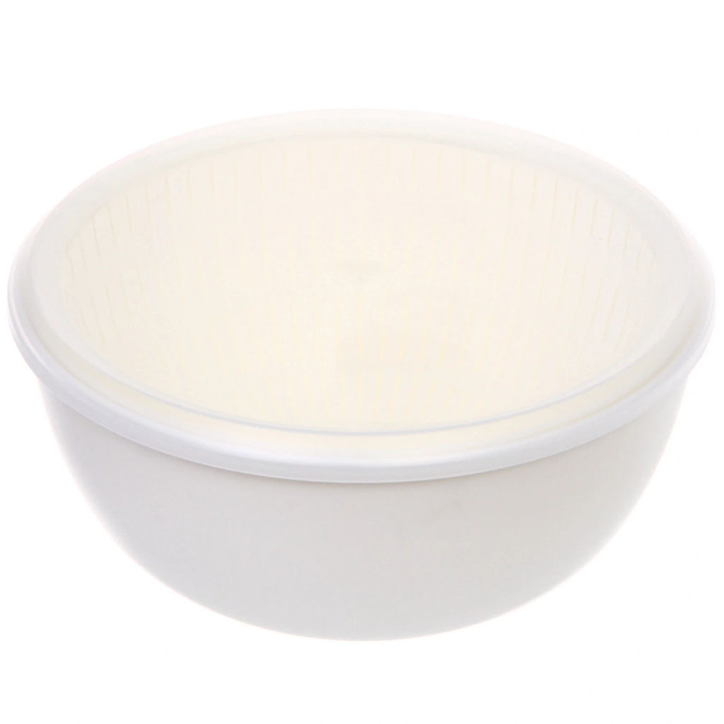 Дуршлаг пластиковый "Фаттория" 24*11см двойной с чашей и крышкой