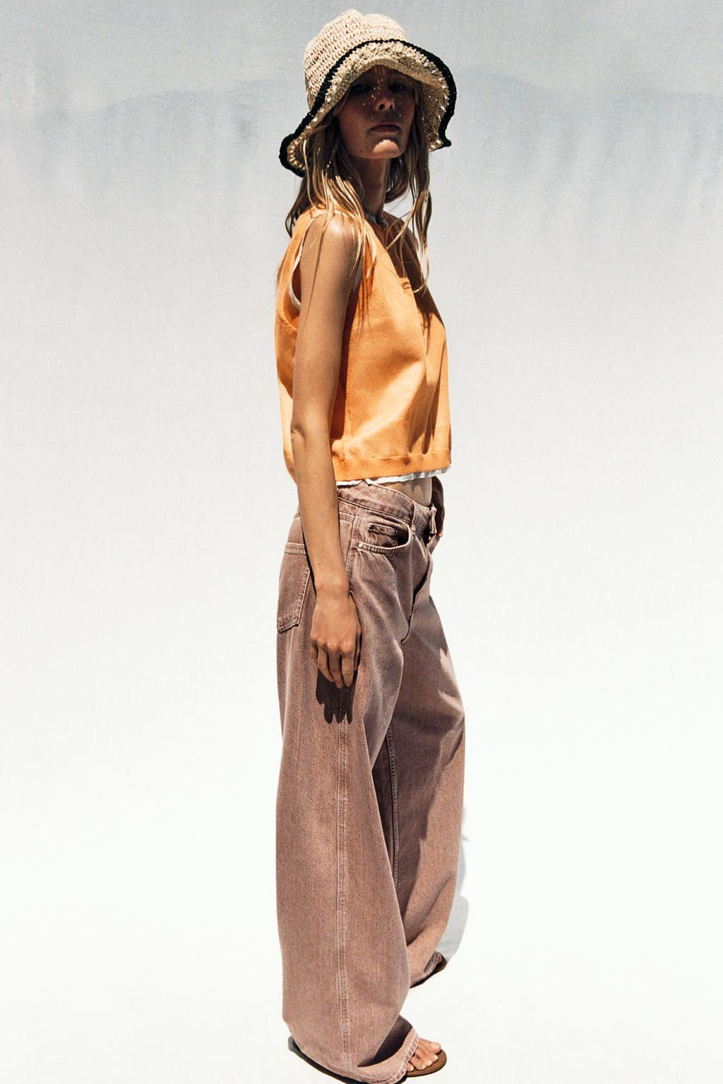 DOUBLE-LAYER KNIT LINEN BLEND TOP - Zara фото 4