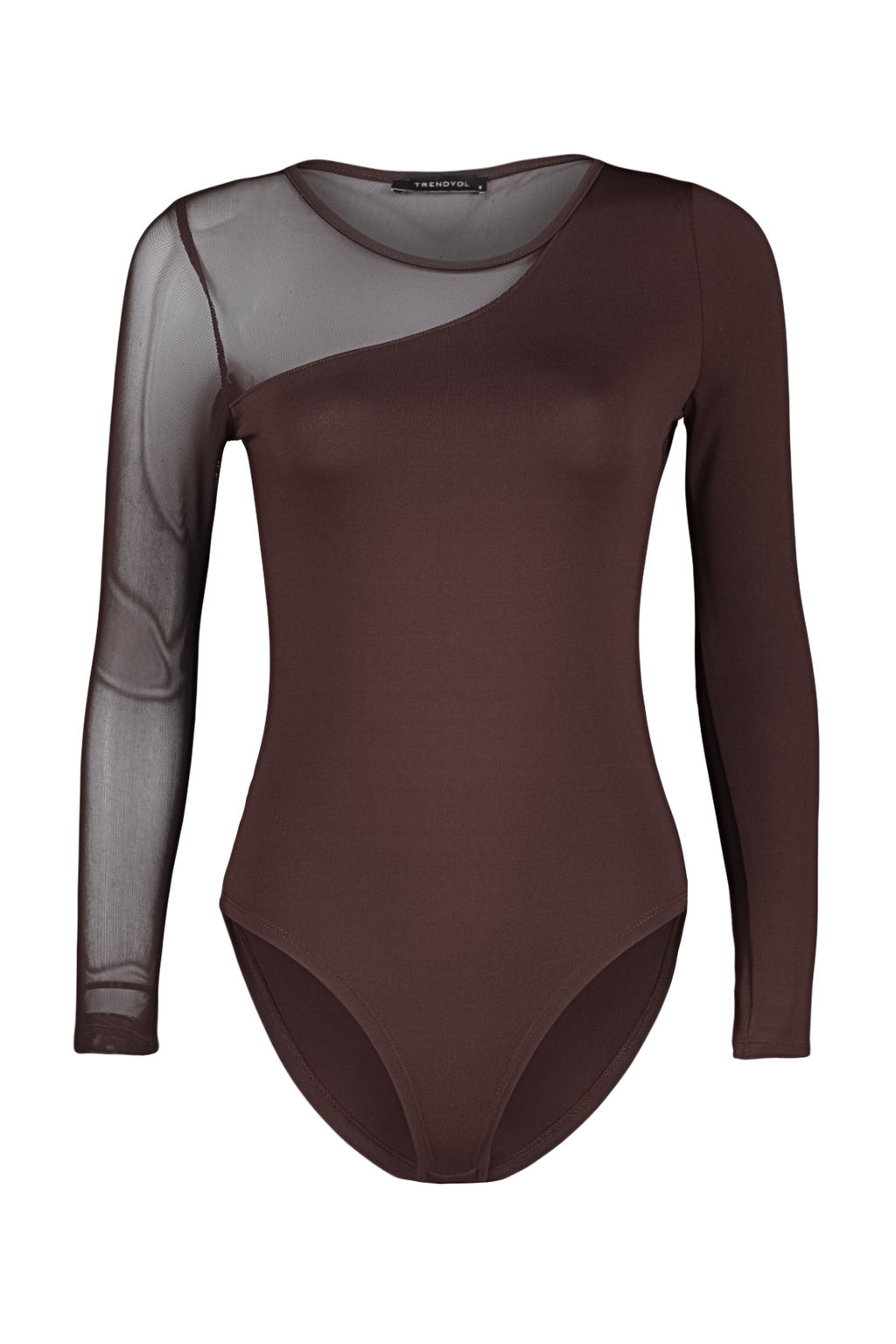 TRENDYOLMILLA Kahverengi Tul Detayl? C?tc?tl? Esnek Orme Body TWOAW24BD00021  фото 11