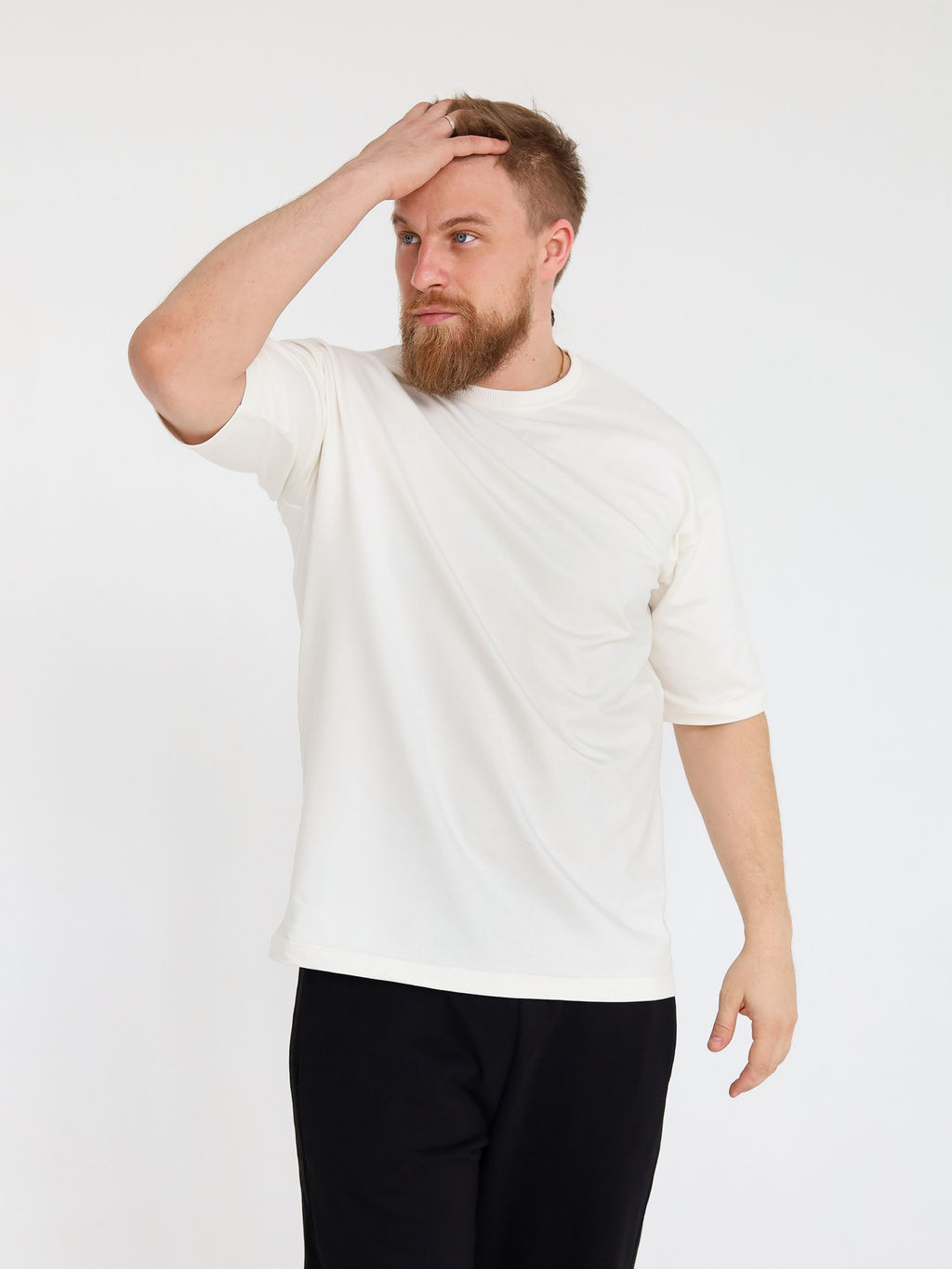 Футболка овер base unisex, тофу - Inzibe фото 11