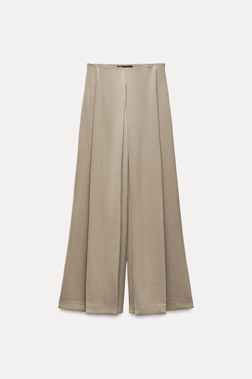 WIDE-LEG SATIN TROUSERS - Zara фото 6