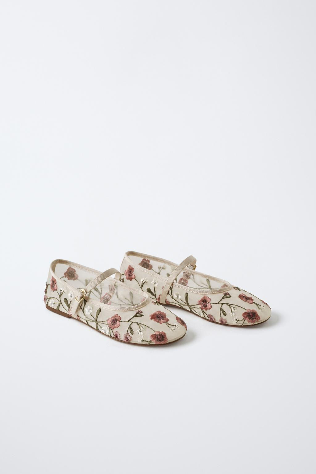 EMBROIDERED BALLET FLATS - Zara фото 2