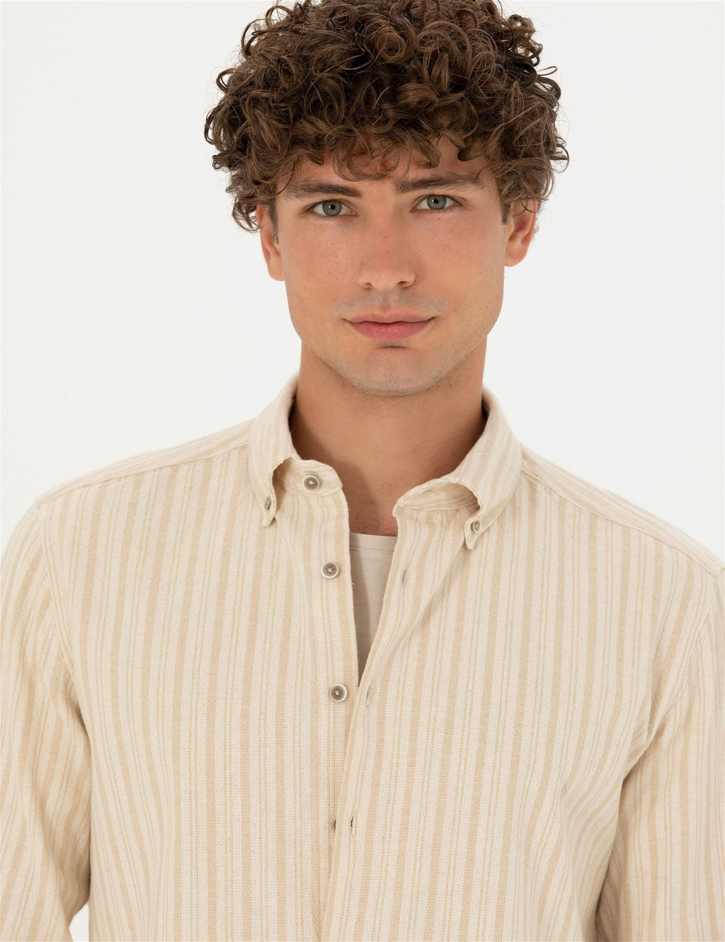 Bej Regular Fit Uzun Kollu G_mlek - Pierre cardin фото 2