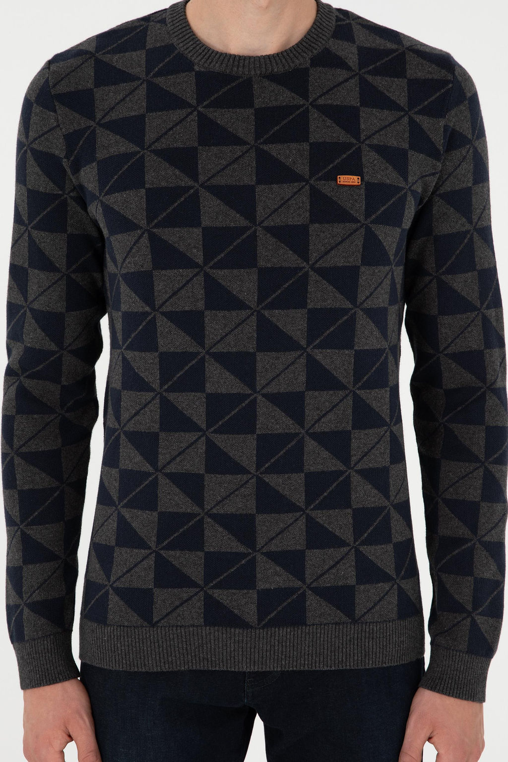 Мужской свитер антрацитового меланжа - U.s. polo assn фото 6