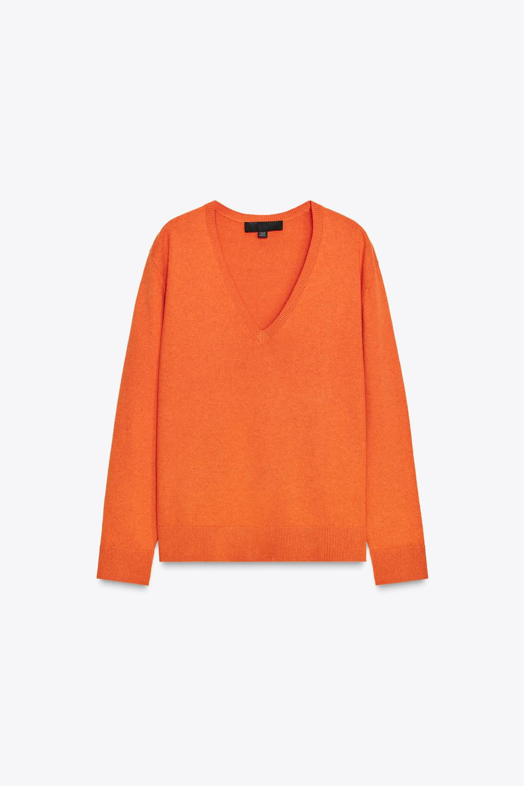 PLAIN KNIT V-NECK SWEATER - Zara фото 5