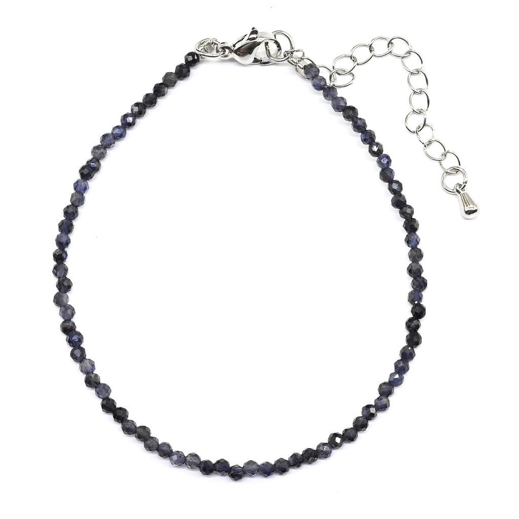 Браслет из Иолита (кордиерит) шарик гр.2мм, 19см