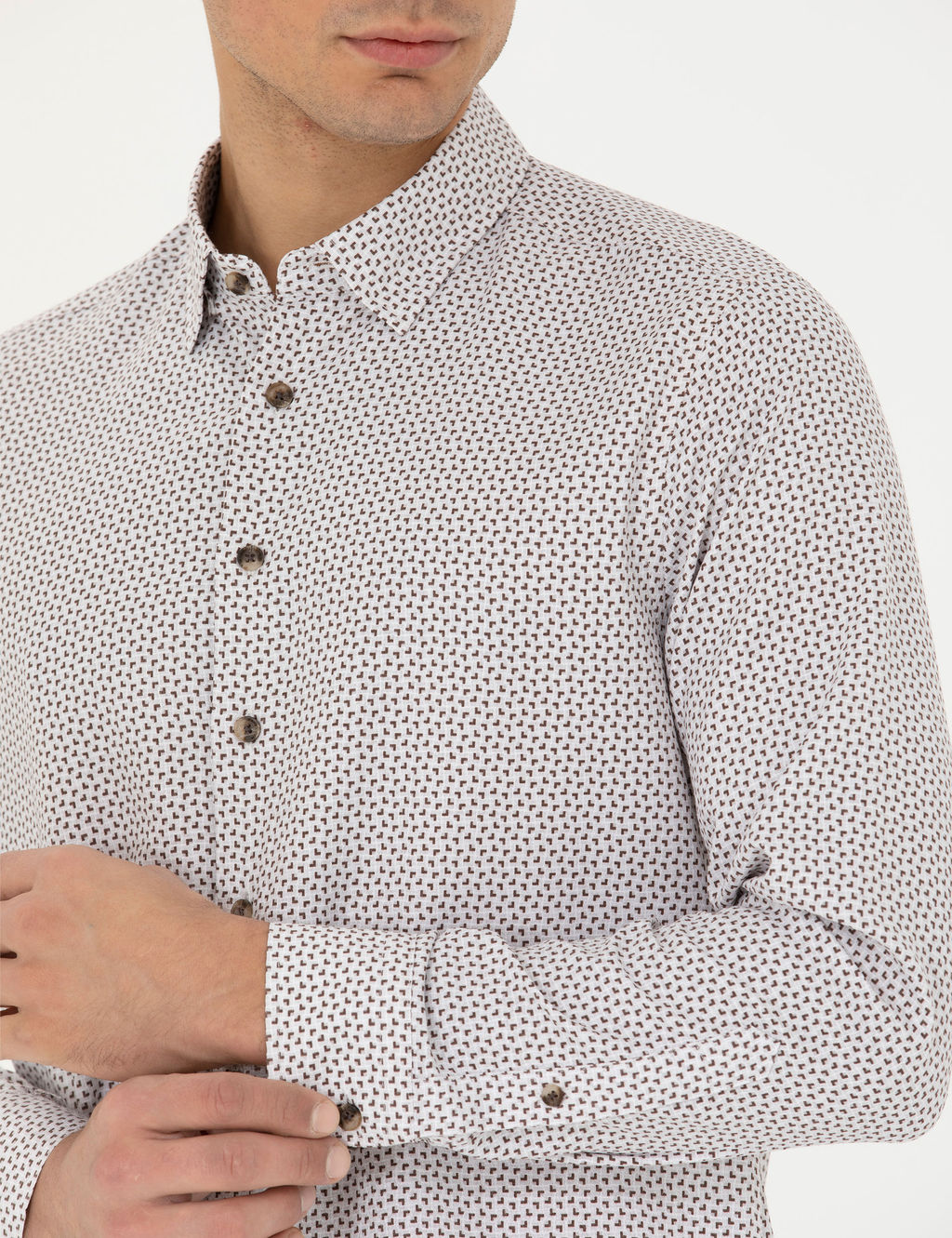 Kahverengi Slim Fit Uzun Kollu G_mlek
