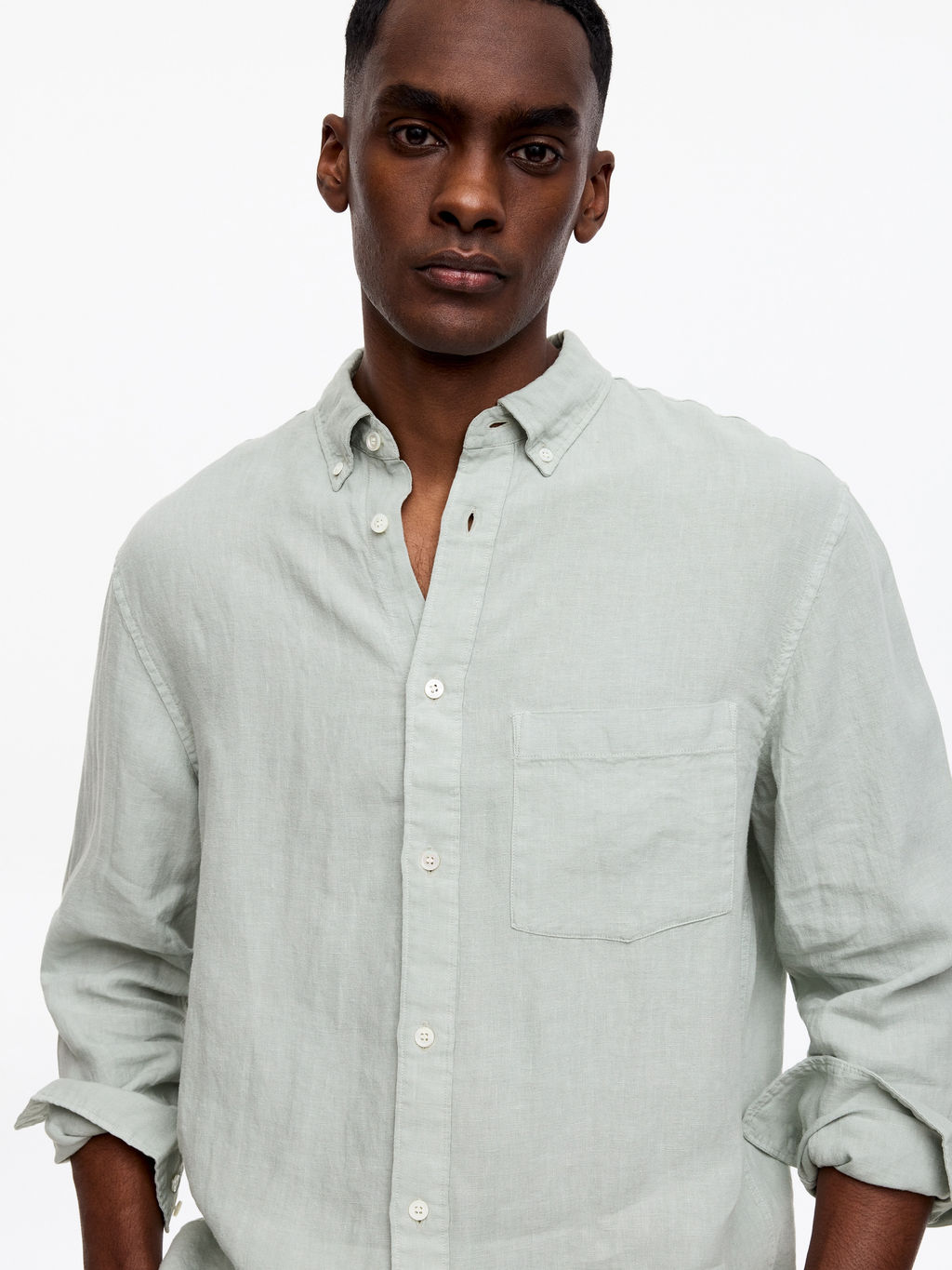 Camisa de lino holgada - H&m фото 8