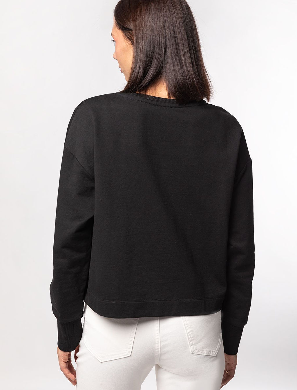 Свитшот из футера с эластаном, с декоративной вставкой