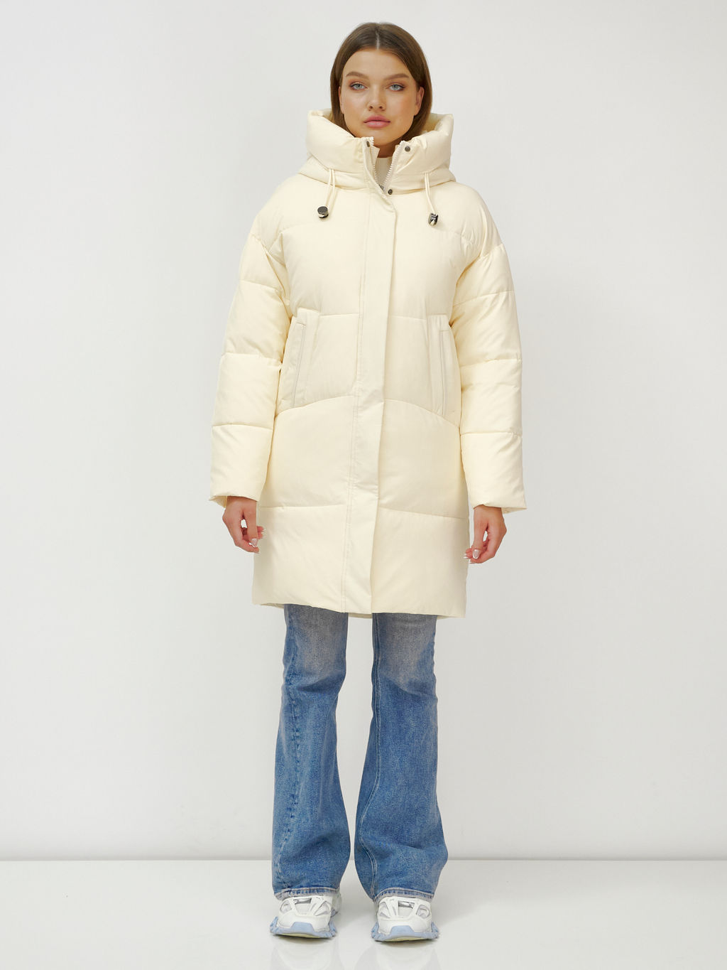 Куртка пальто зимняя синтепон светло-бежевого цвета - Mtforce фото 15