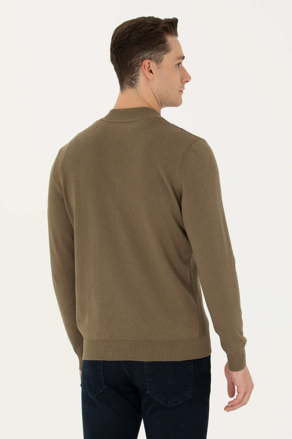 Мужской базовый трикотажный кардиган цвета хаки меланж - U.s. polo assn фото 19