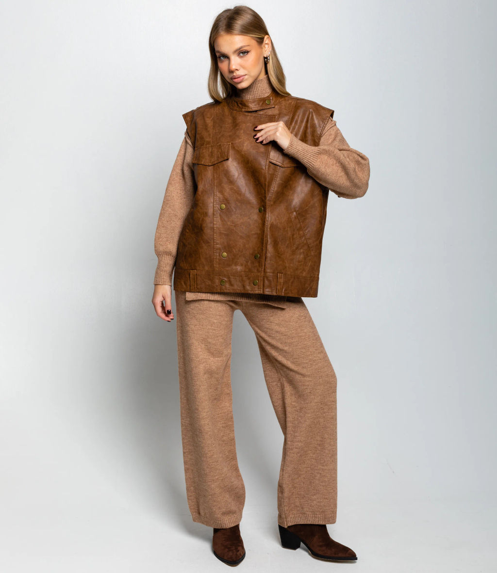 Жилет #КТ6366, коричневый - Dommod фото 4