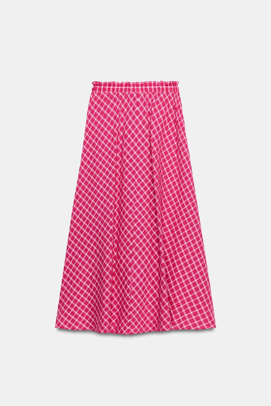 FALDA MIDI CUADROS / Fucsia - Zara фото 6