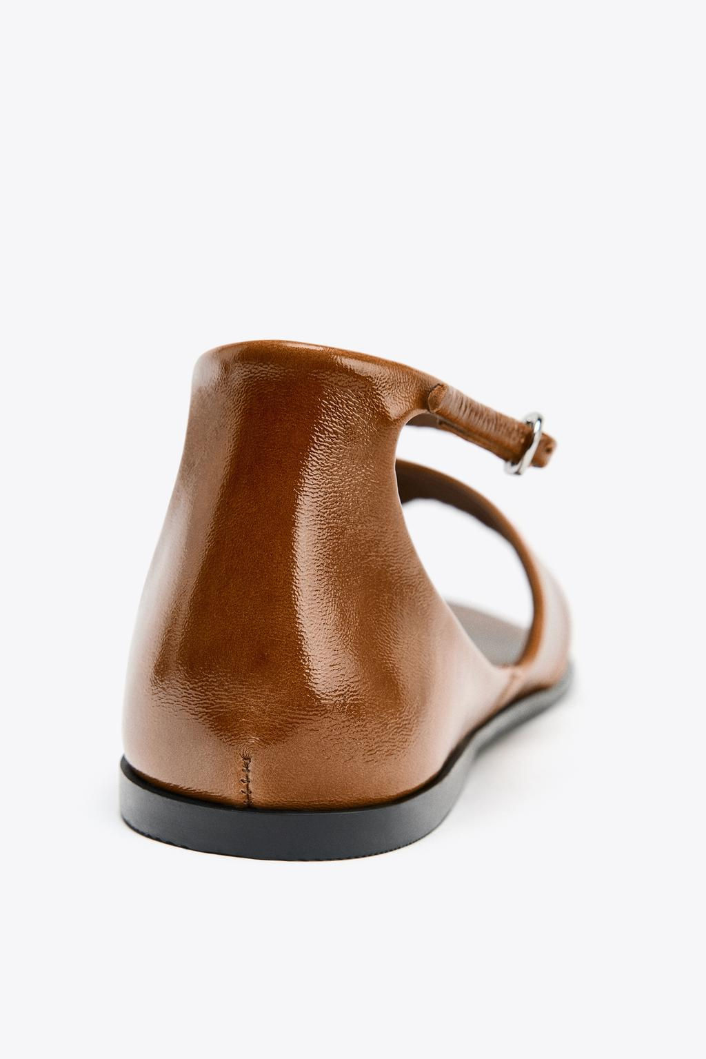 LEATHER TOE POST SANDALS - Zara фото 6