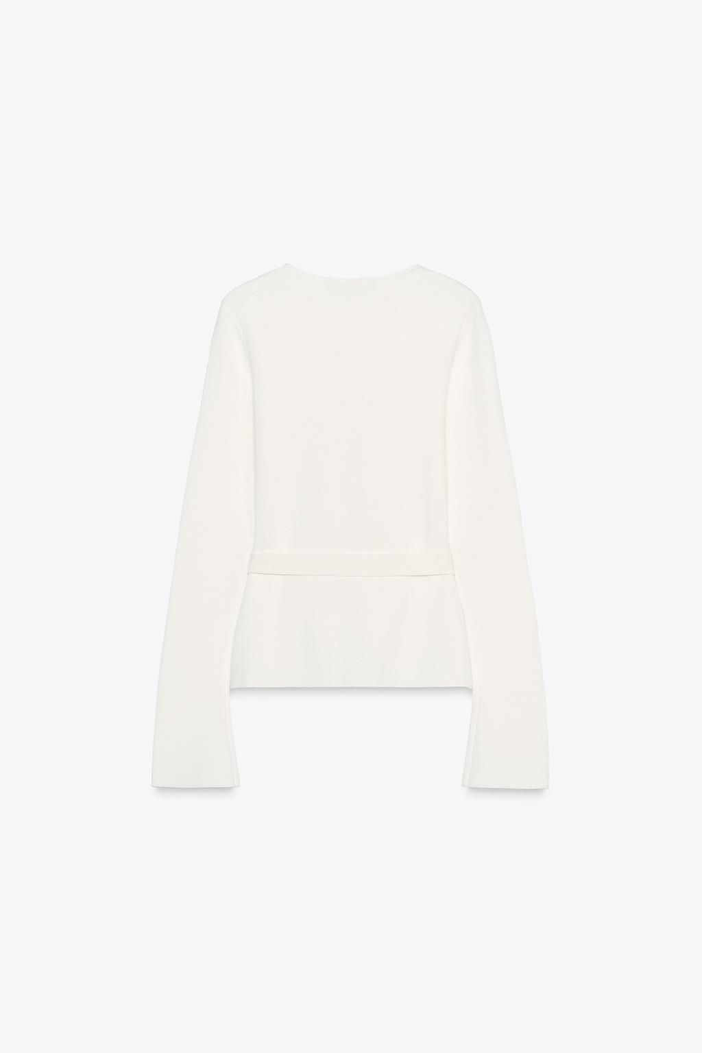 PLAIN KNIT CARDIGAN WITH BELT - Zara фото 8