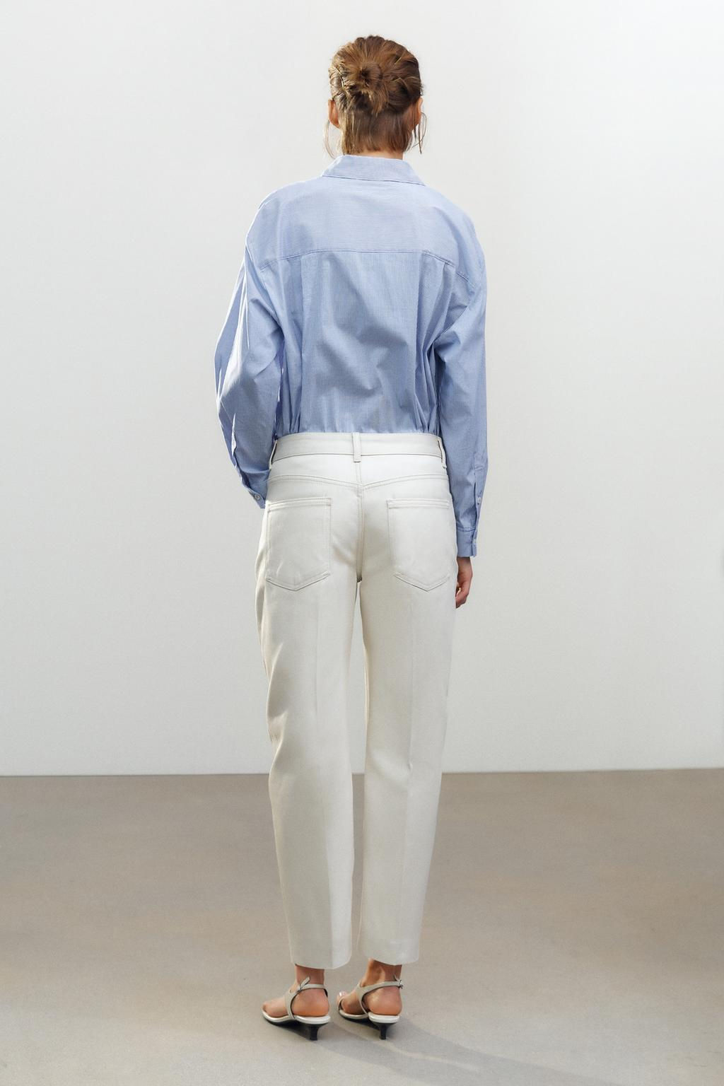 ZW COLLECTION TAPERED MID-RISE JEANS - Zara фото 3