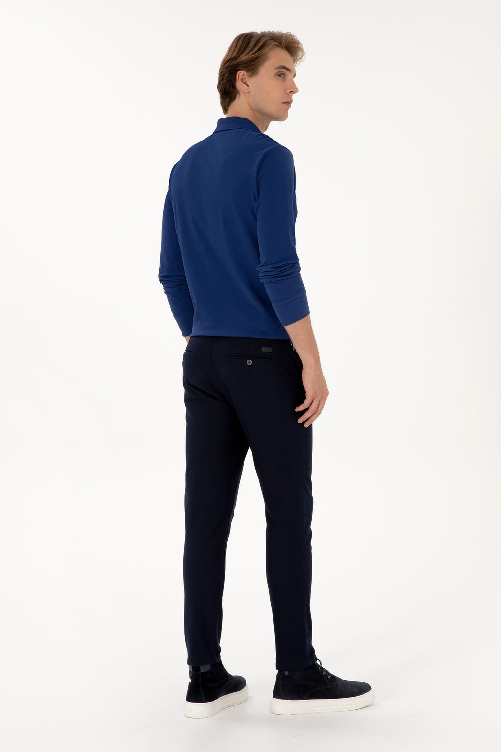 Erkek Slim Fit Lacivert Kanvas / Chino Pantolon