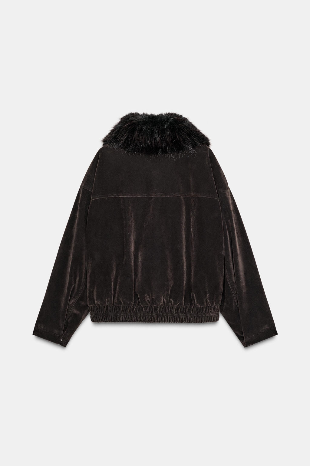 OVERSIZED BOMBER JACKET WITH FAUX FUR LAPEL - Zara фото 7