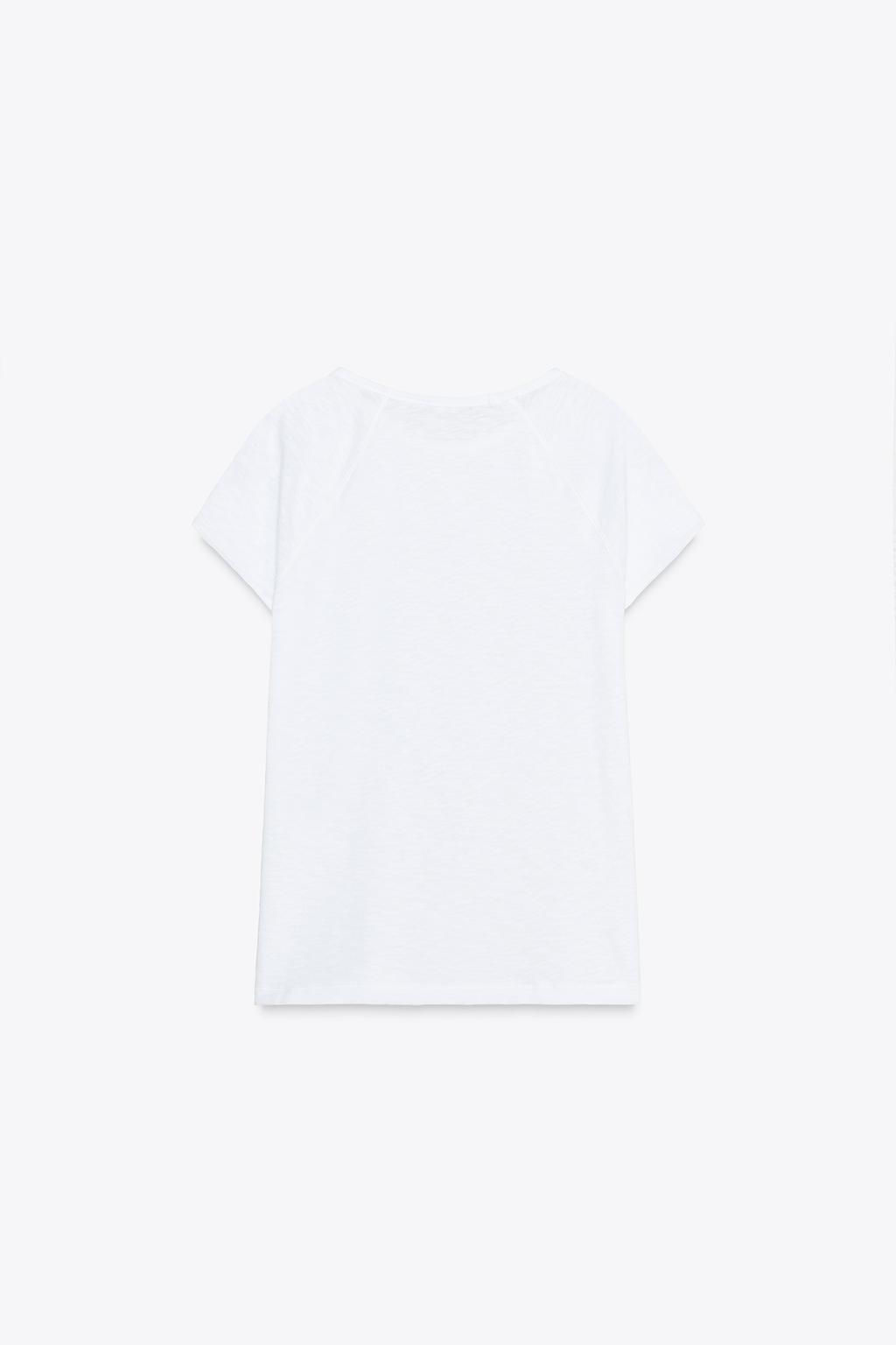 SLUB KNIT COTTON T-SHIRT - Zara фото 6
