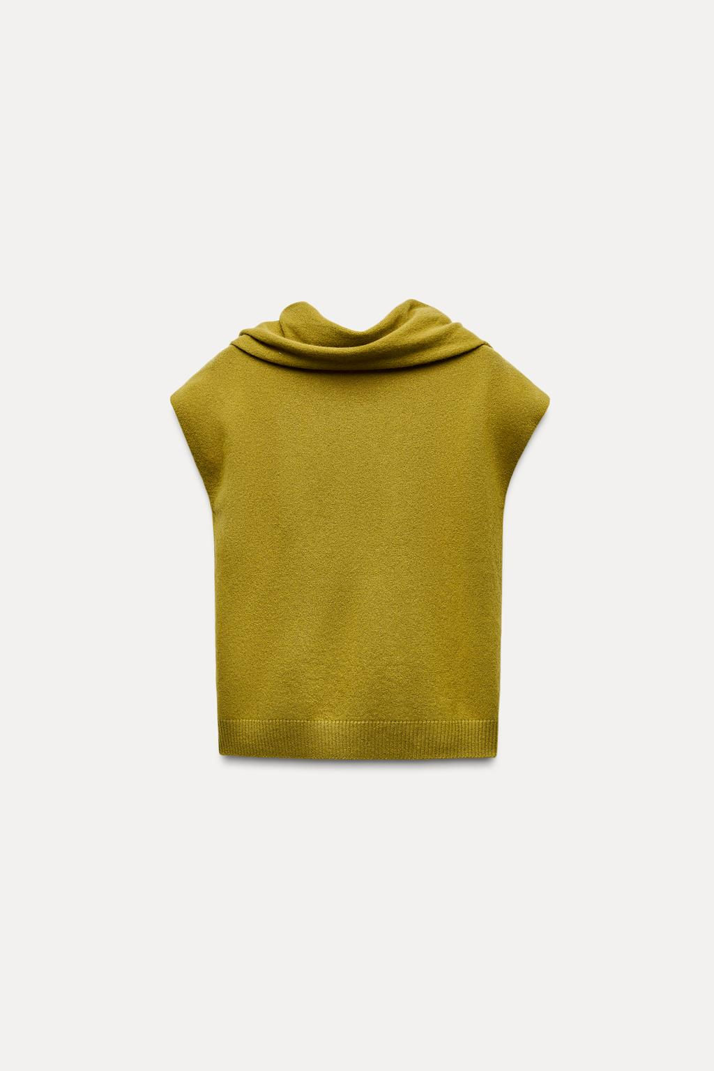 100% WOOL SCARF KNIT TOP - Zara фото 7