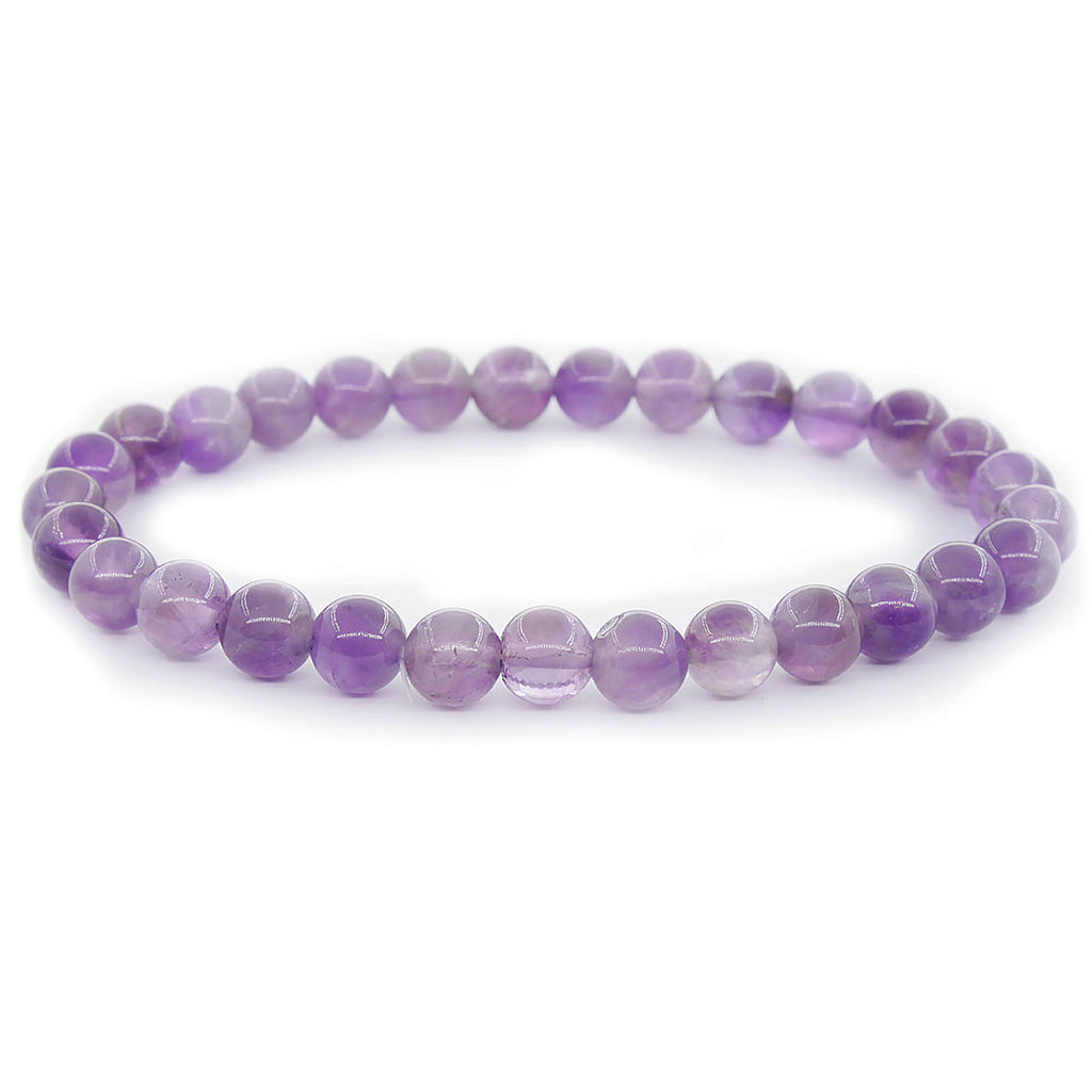 Аметист (Бразилия) 6мм, браслет "Классика" длина 18см