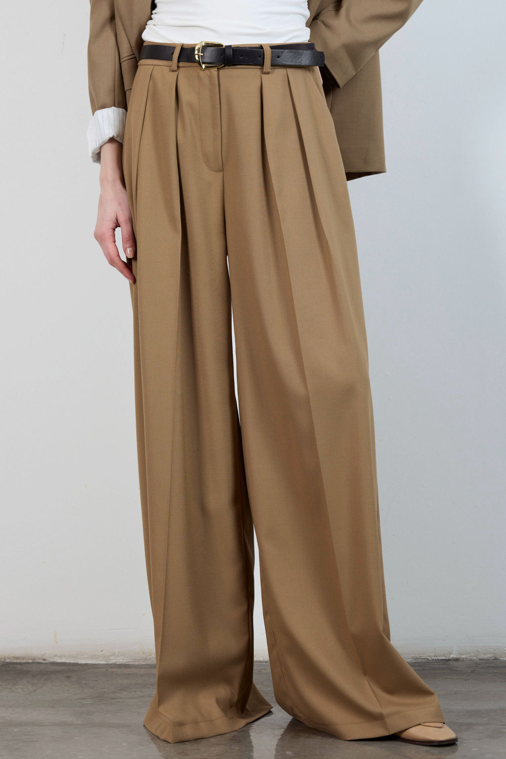 Vizon Kemerli Genis Paca Pantolon TWOAW26PL00135 - Trendyolmilla фото 2