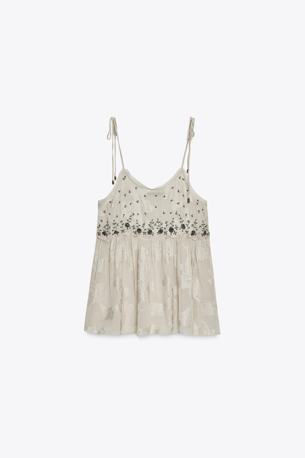 ZW COLLECTION JACQUARD STRAPPY TOP - Zara фото 4