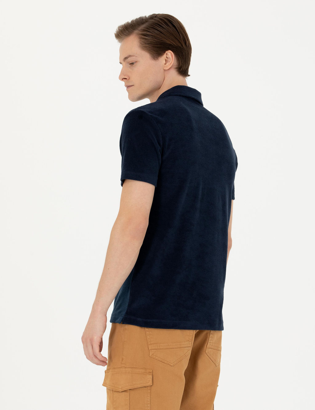 Lacivert Slim Fit Polo Yaka T-shirt