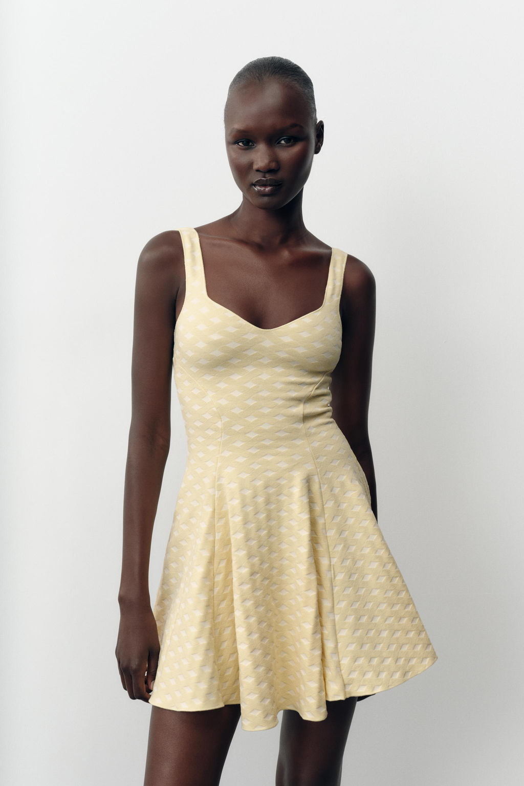 JACQUARD STRETCH SKATER DRESS - Zara фото 10
