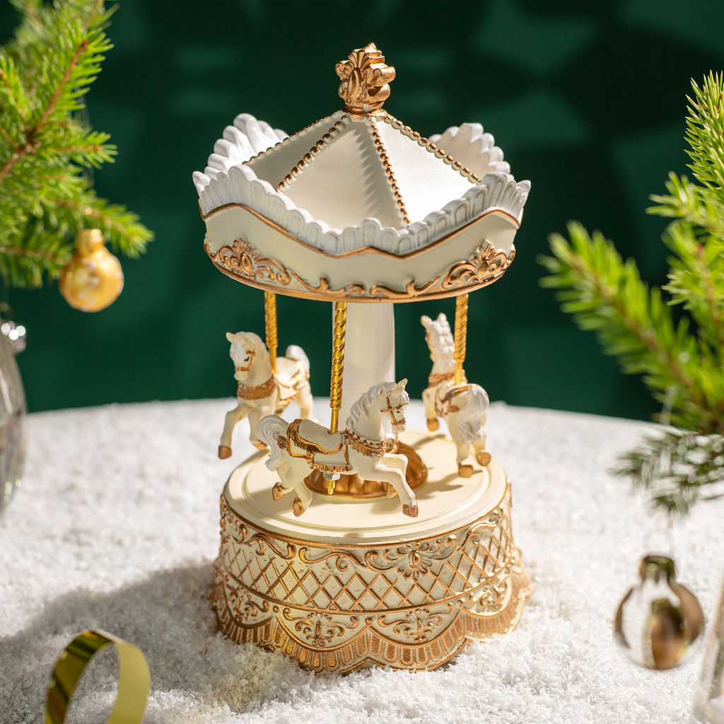 МУЗЫКАЛЬНАЯ СТАТУЭТКА КАРУСЕЛЬ 12,4Х12,4Х22,9 СМ