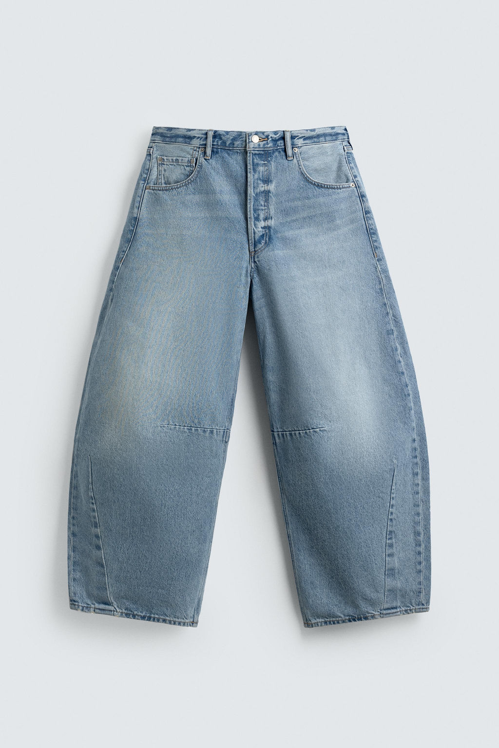 JEANS RELAXED BARREL FIT PINZAS / Azul claro - Zara фото 8