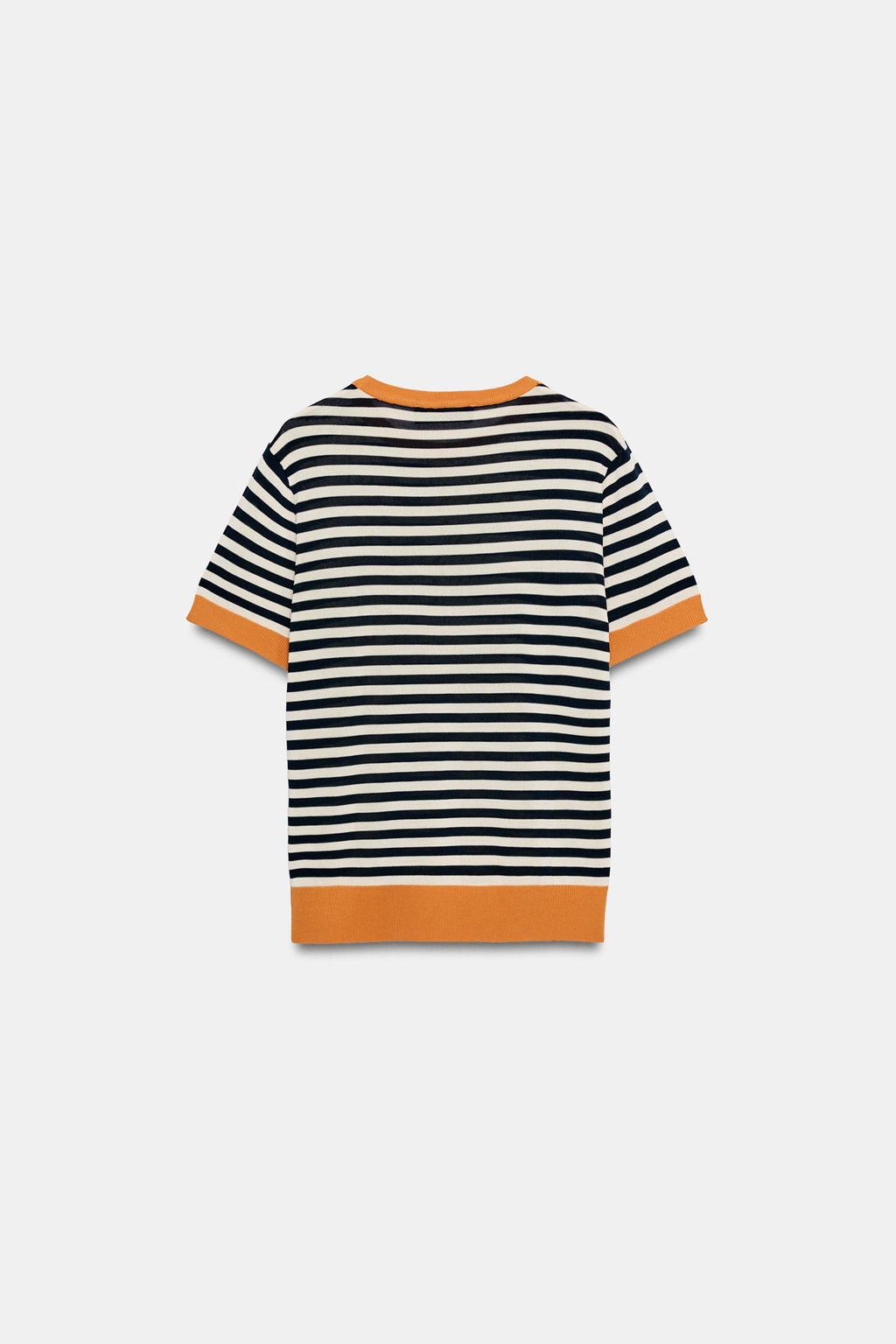 TOP PUNTO RAYAS / blanco-naranja