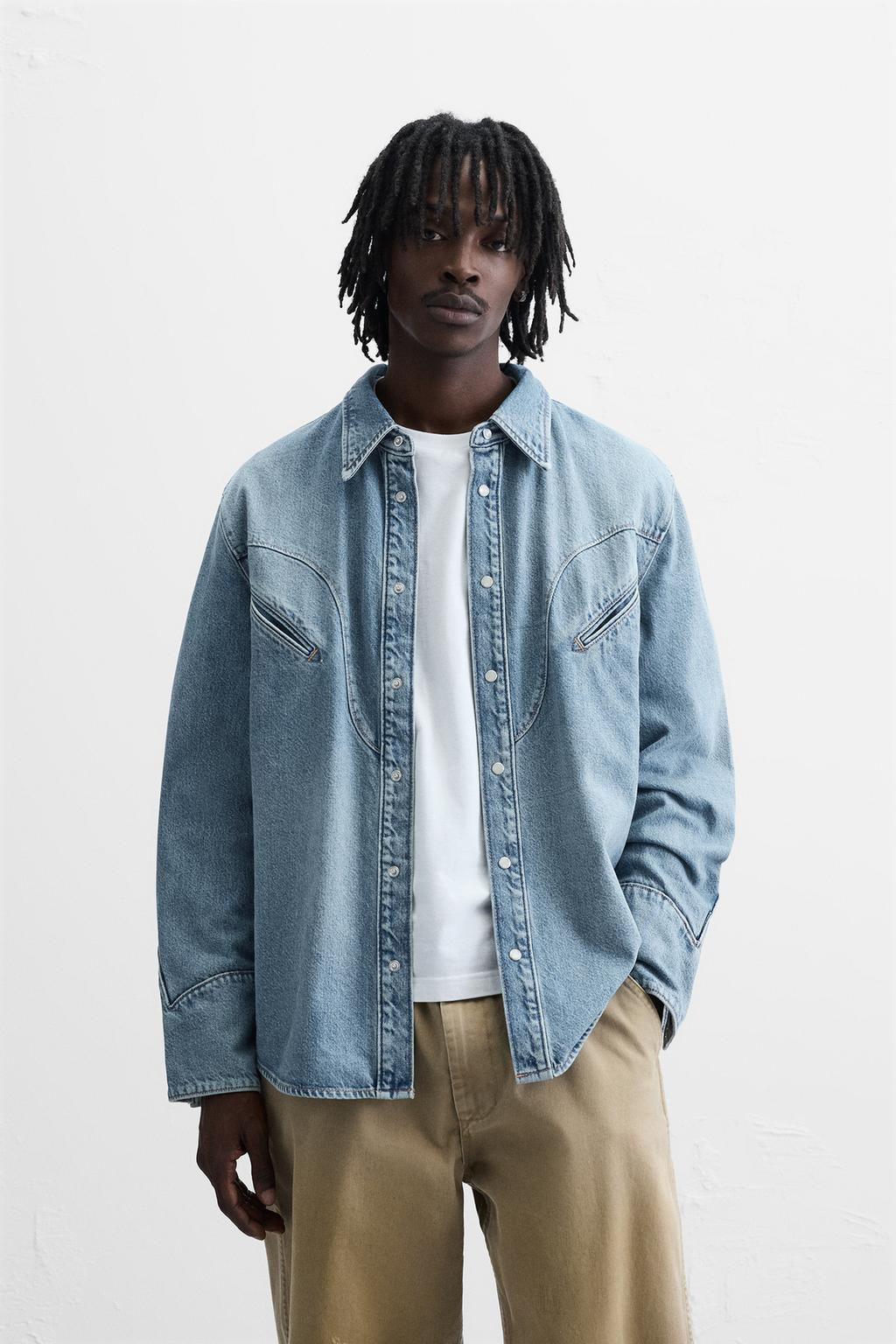 DENIM SHIRT WITH POCKETS - Zara фото 2