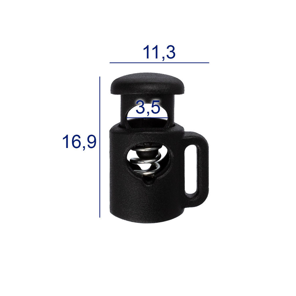 Зажим пластик Micron A 8859 d 3.5 мм в пакете 24 шт №01 черный