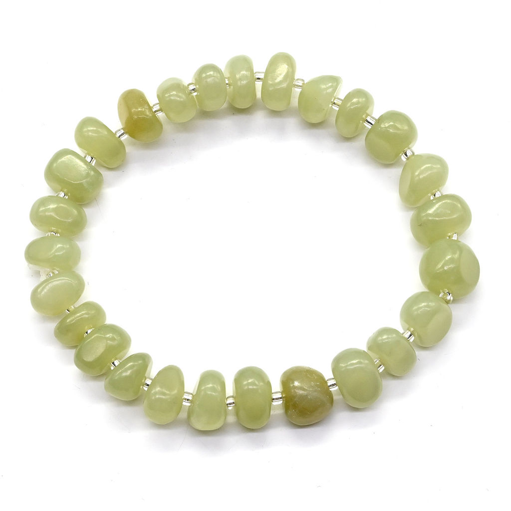 Браслет из нефрита галтовка 8-10мм Радуга камня