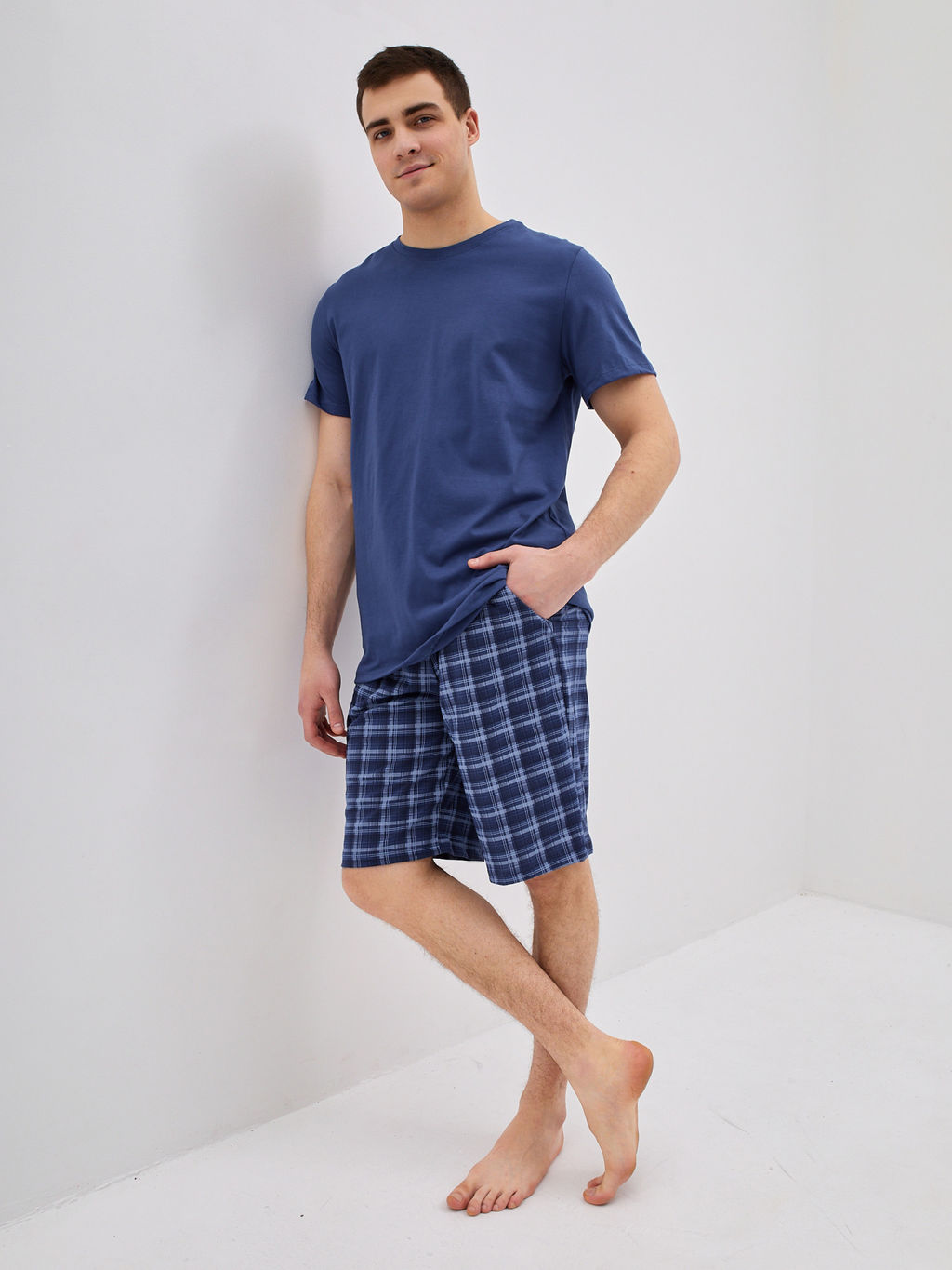 Пижама мужская кулирка с шортами ЧЕЛСИ ИНДИГО - Domtrik фото 3