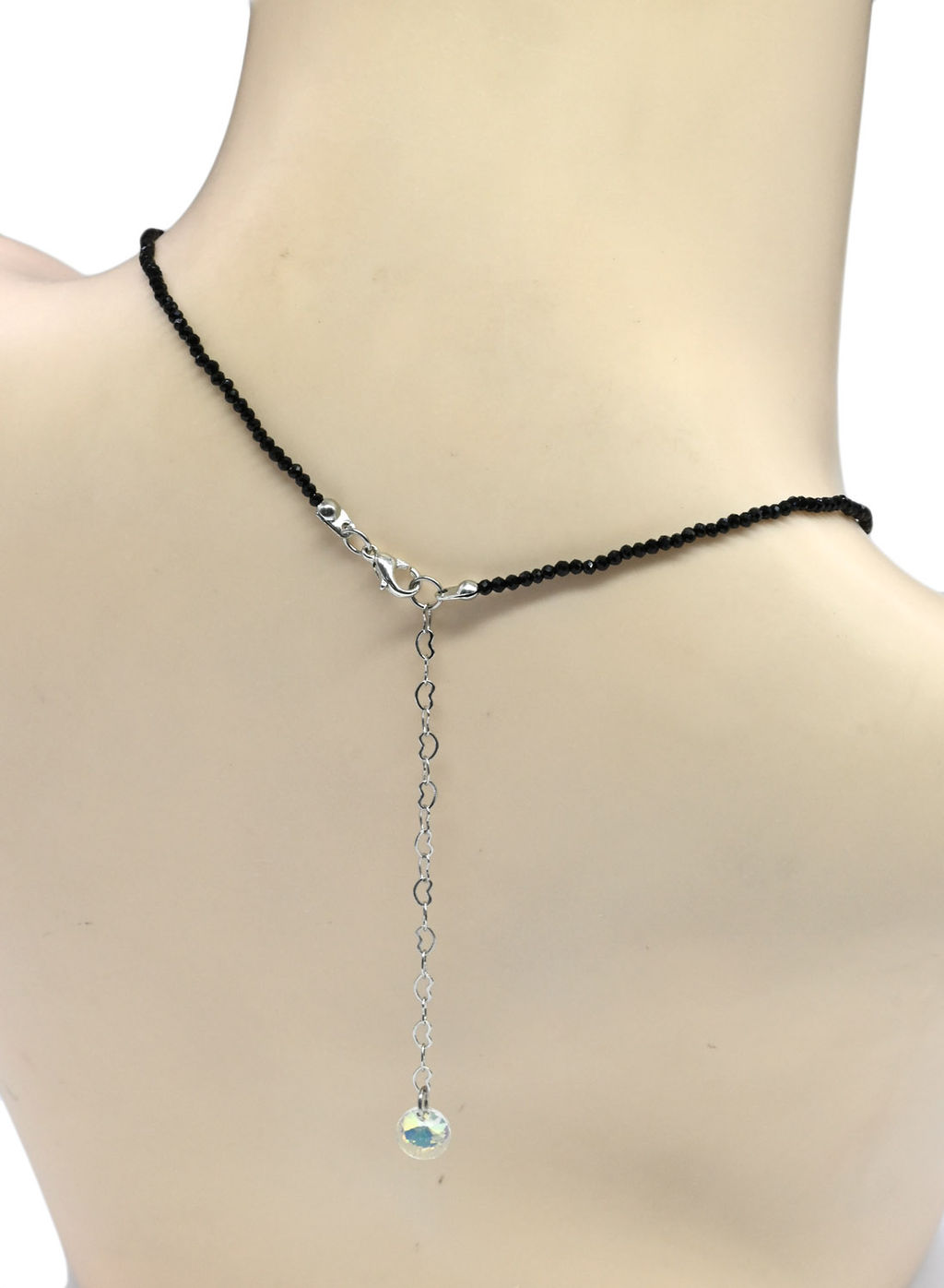 Чокер на шею женский из циркона шарик граненый 2мм цвет черный, 39см - Радуга камня фото 3