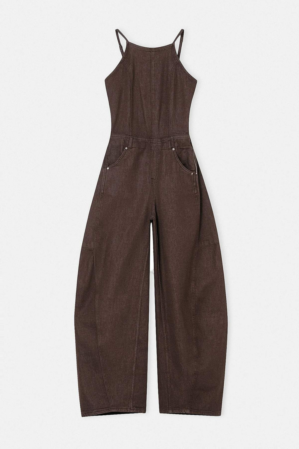 Kahverengi Ask_l_ Az Esnek Baggy Fit Denim Tulum TWOSS26TU00001 - Trendyolmilla фото 5