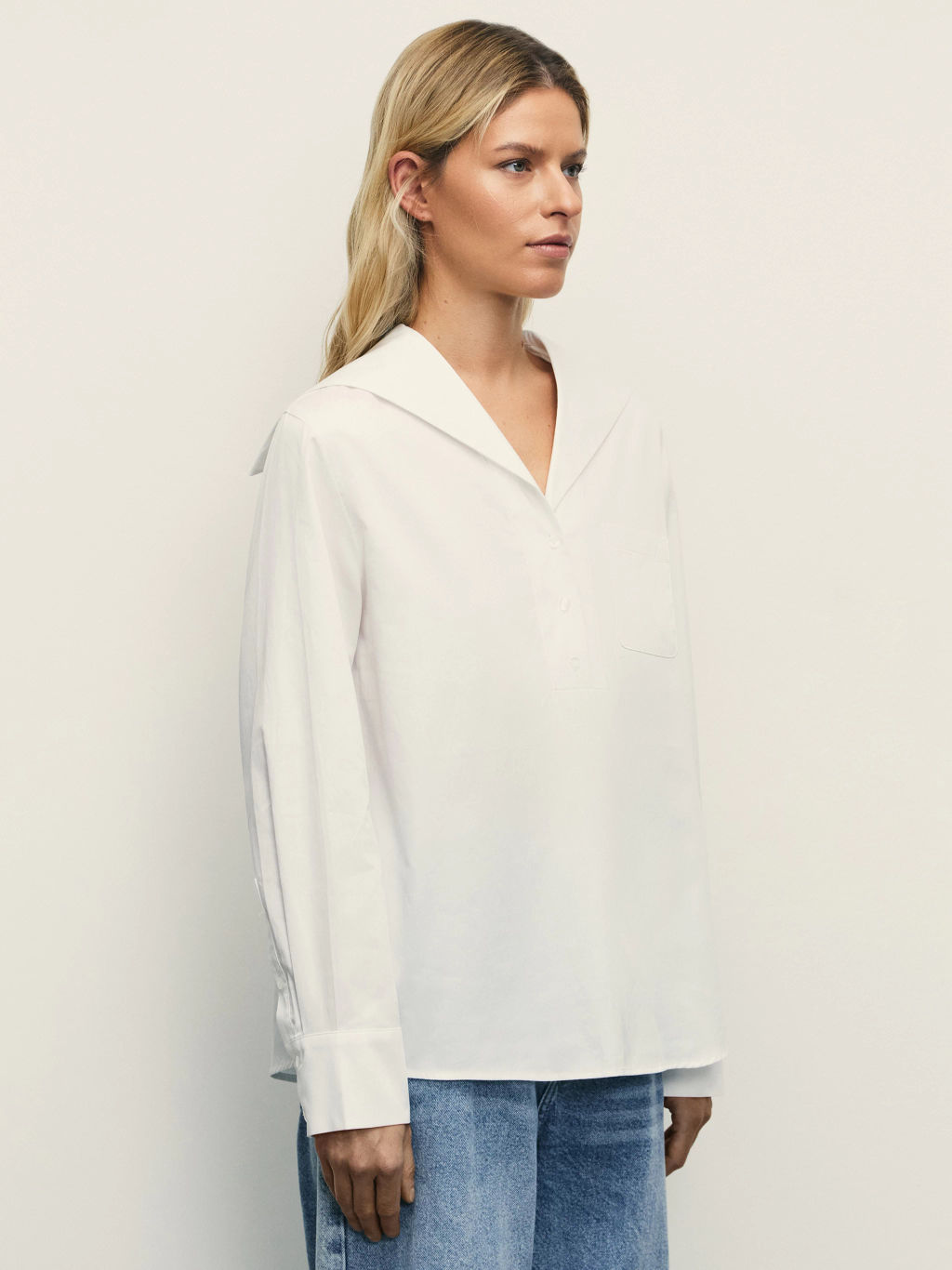 Рубашка из хлопка с отложным воротником / Zarina  фото 4