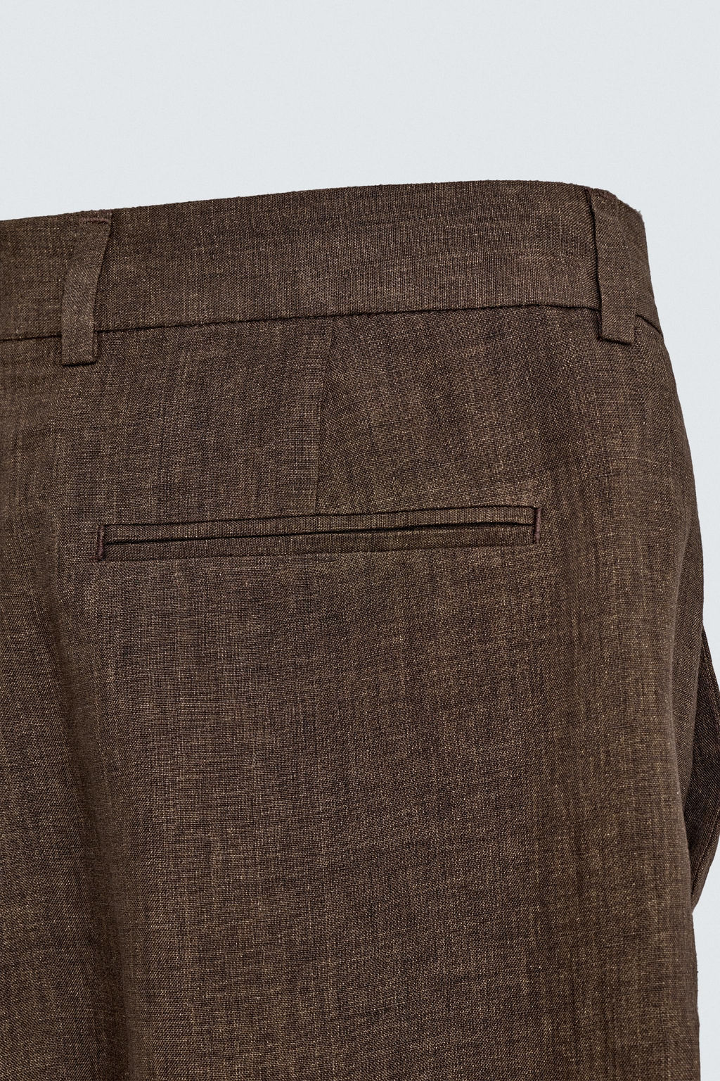 PANTAL?N REGULAR FIT TRAJE 100% LINO / Marr?n oscuro - Zara фото 8