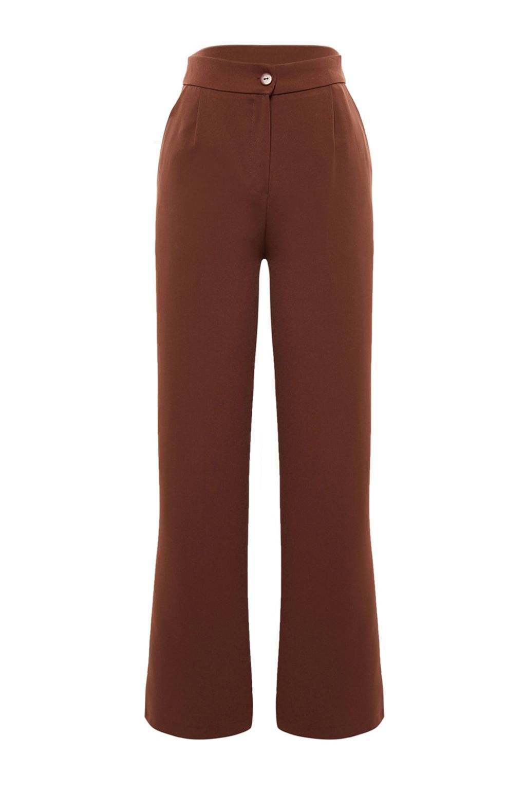 Kahverengi Wide Leg/Genis Paca Dokuma Kumas Pantolon TWOAW22PL0139