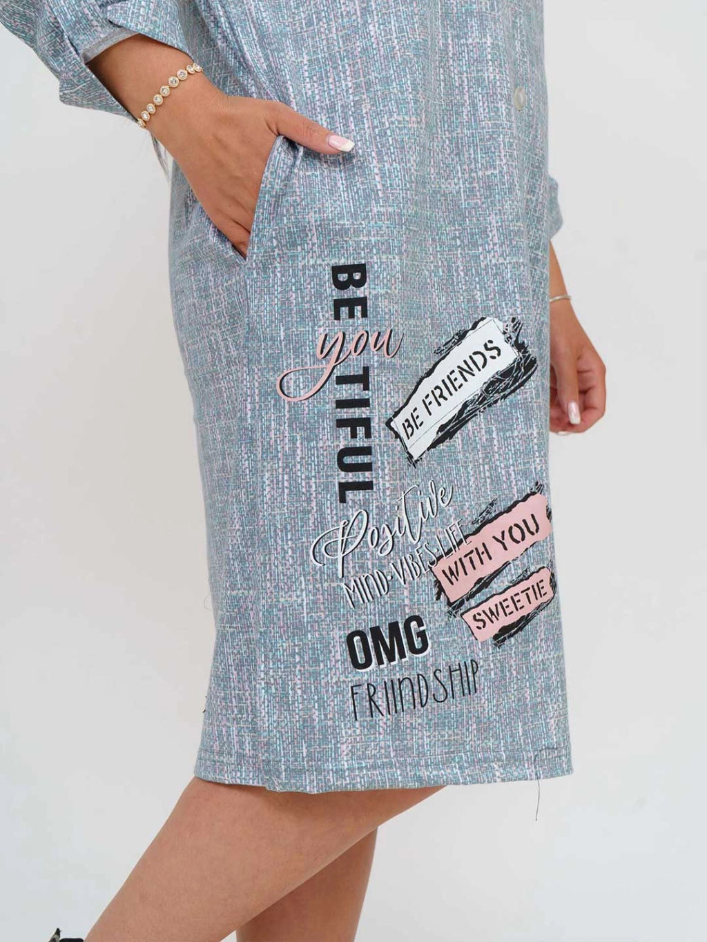 Туника женская, цвет зеленый