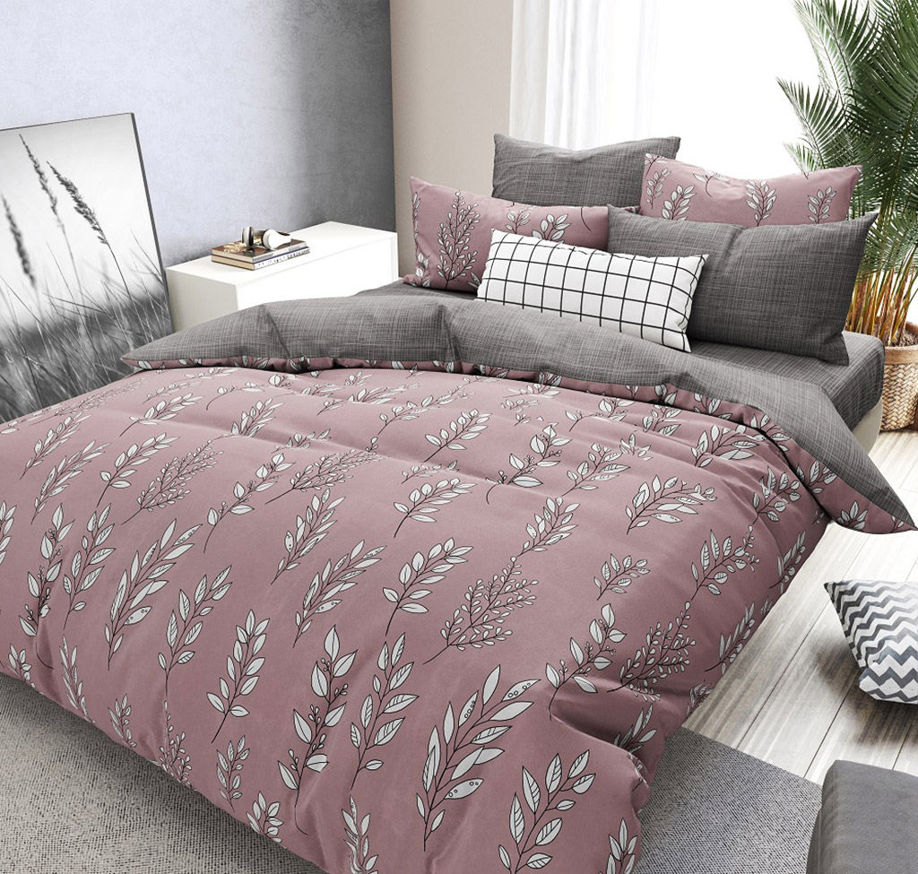 Наволочка 30х30см "Веточки К", поплин "Комфорт" 115г/м2, хлопок 100%, с клапаном-запахом, упаковка ПП 22х30см, "Домашняя мода" (Россия)